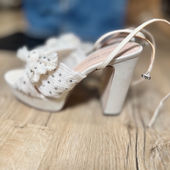 Loeffler Randall Natalia Crystal-Embellished Bow Platform Sandals size 6 - Picture 4 of 7